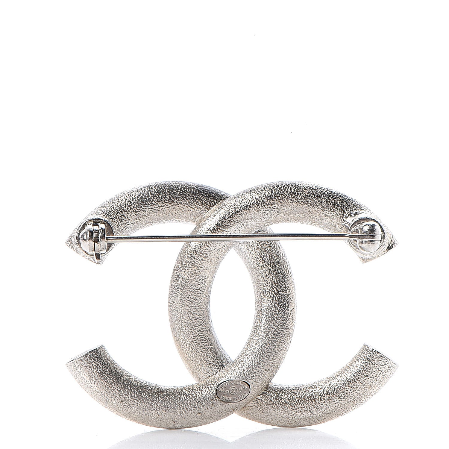 Chanel Baguette Crystal CC Brooch Silver 3 of 5