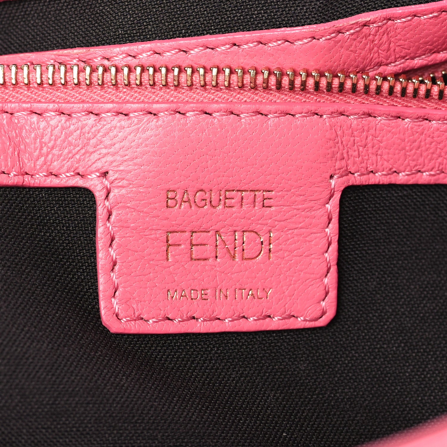 Fendi Nappa FF 1974 Embossed Baguette Rosa Fluo 6 of 8