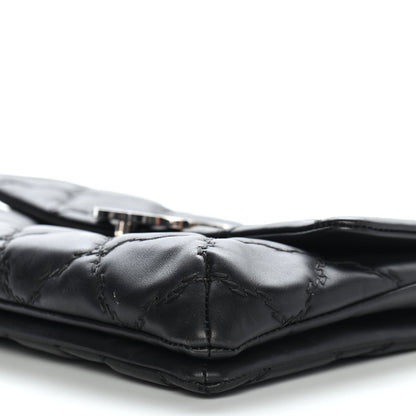 Chanel Calfskin Quilted Double Stitch Hamptons Clutch with Chain Black 8 of 8