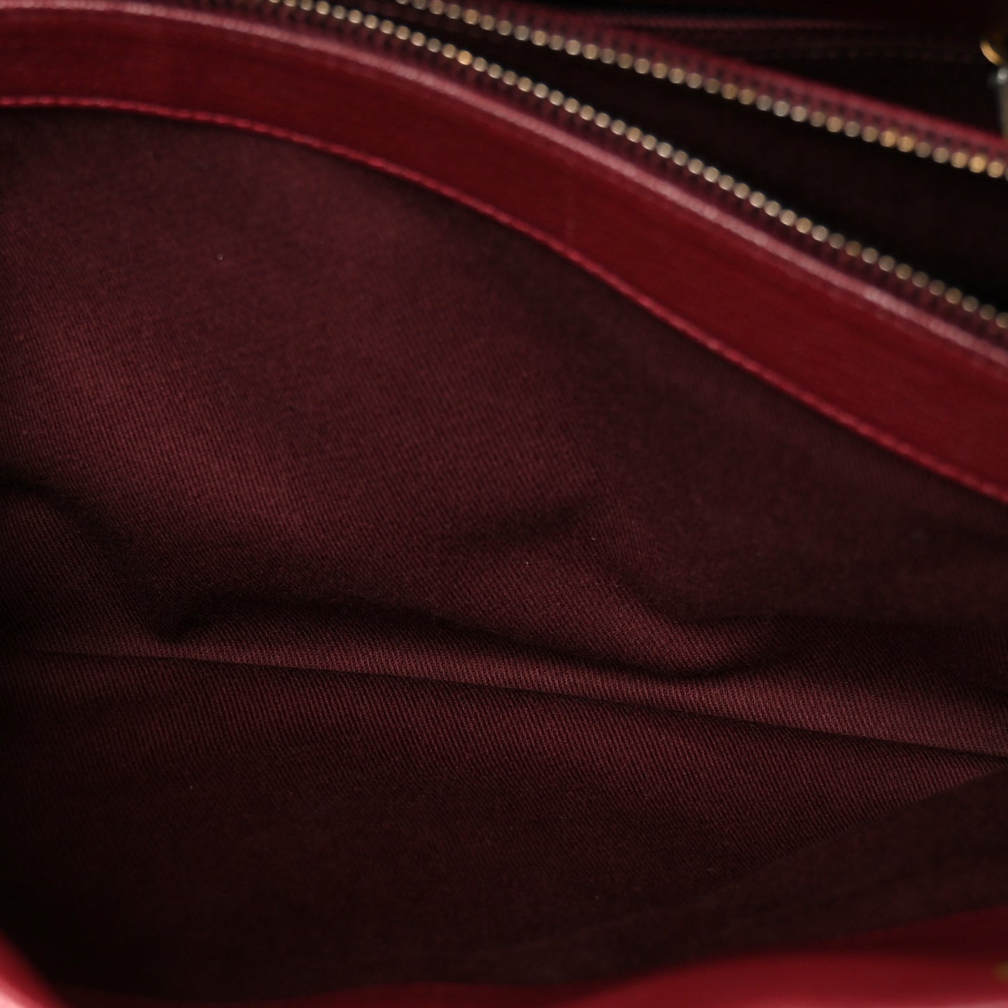 Patent Goatskin Quilted Small CC Eyelet Tote Burgundy