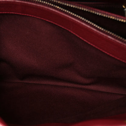 Chanel Patent Goatskin Quilted Small CC Eyelet Tote Burgundy 7 of 12