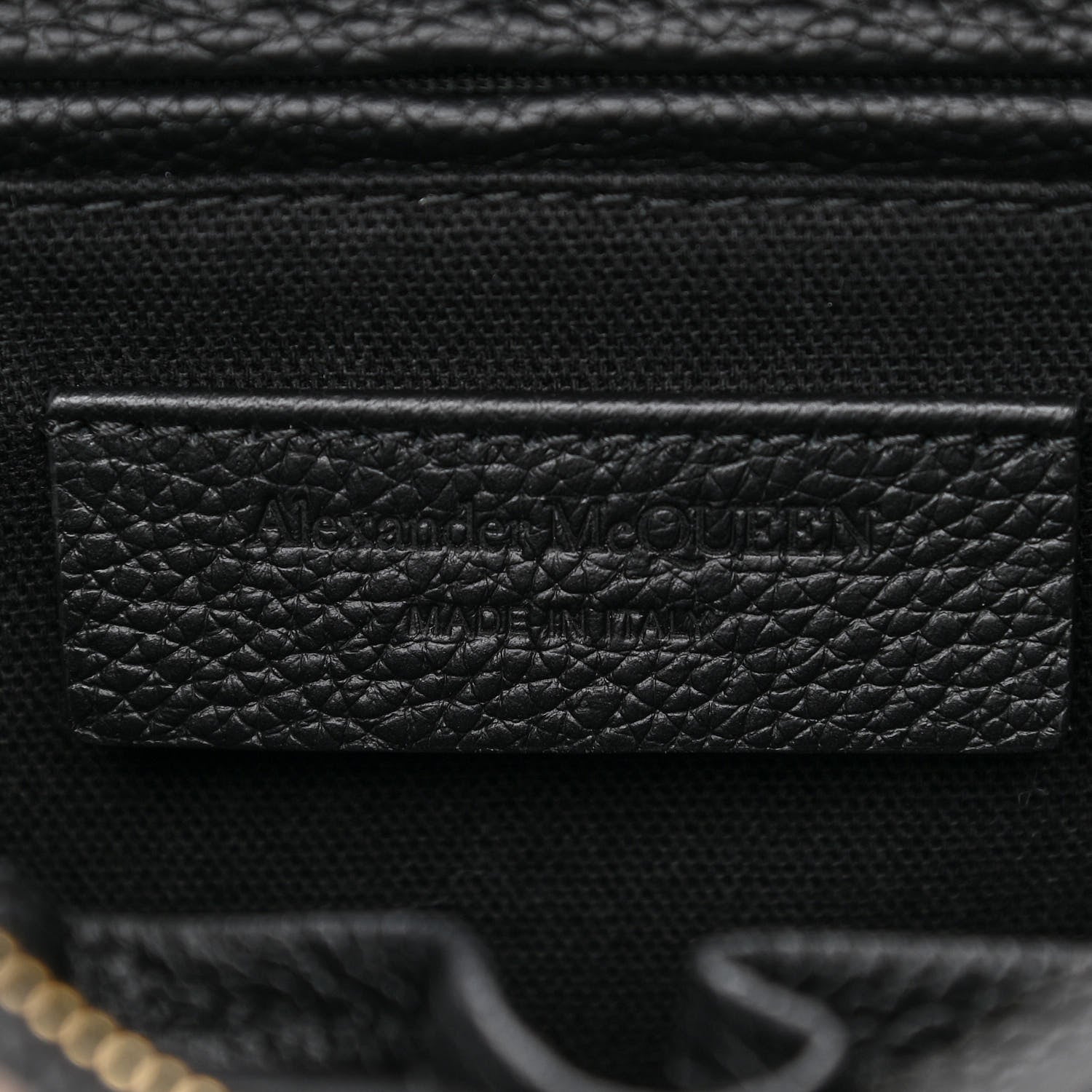 Alexander McQueen Pebbled Calfskin Small Skull Padlock Zip Around Tote Black 6 of 10