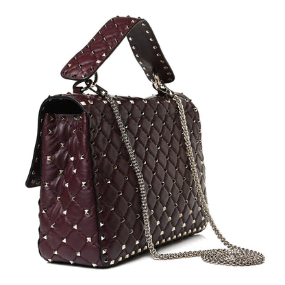 Valentino Garavani Nappa Large Rockstud Spike Shoulder Bag Rubin 2 of 14