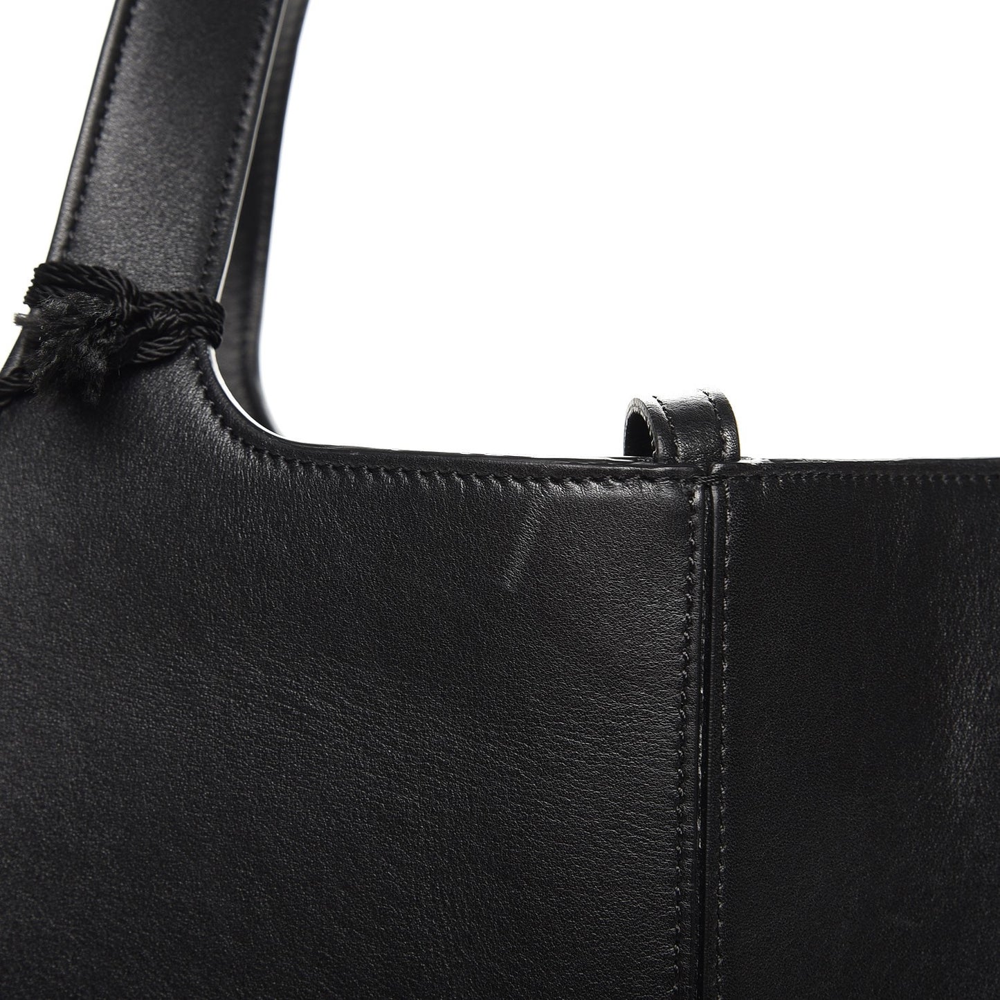 Supple Natural Calfskin Medium Tri-Fold Bag Black