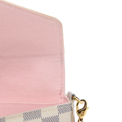 Louis Vuitton Damier Azur Pochette Felicie Chain Wallet Rose Ballerine 14 of 16