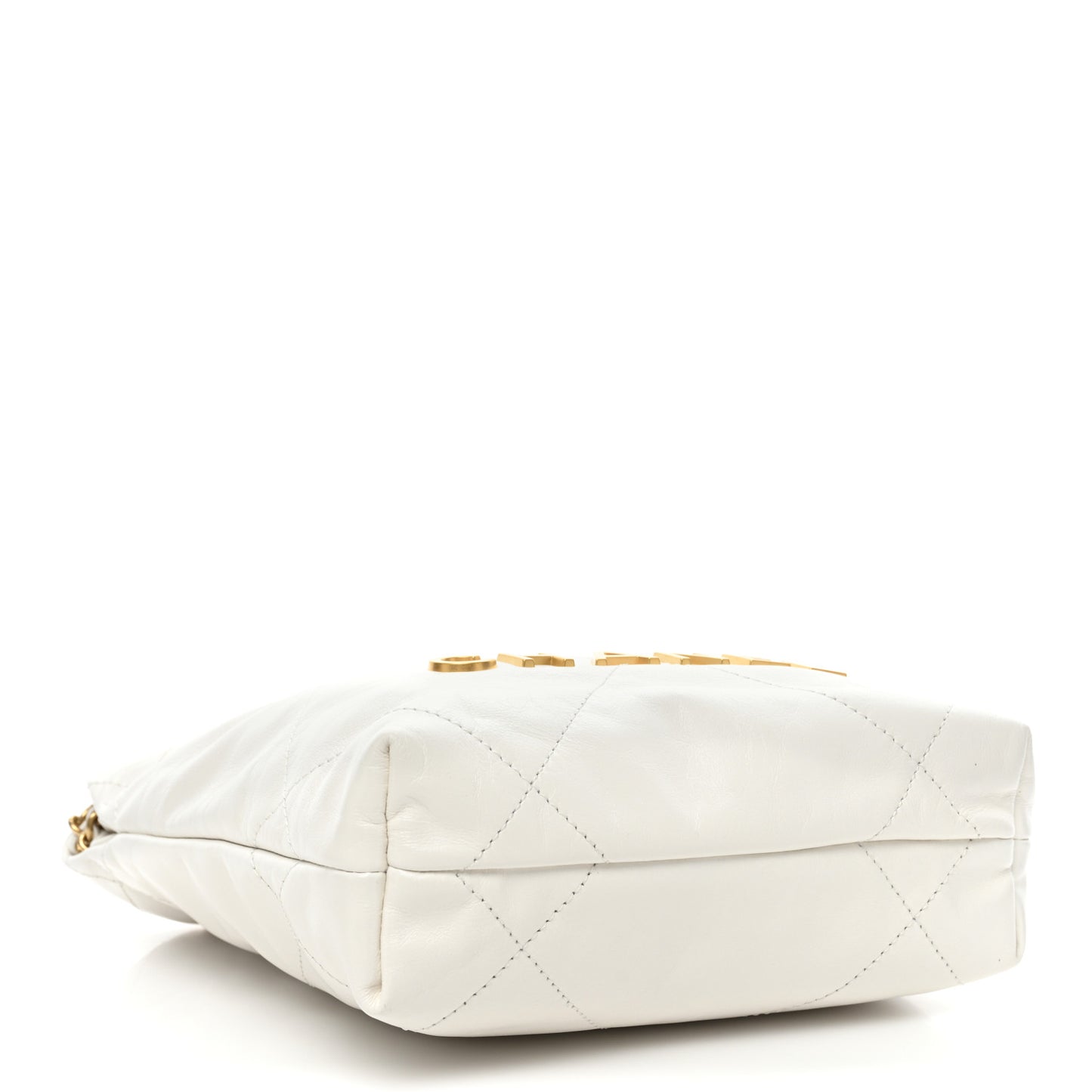 Shiny Calfskin Quilted Mini Chanel 22 White