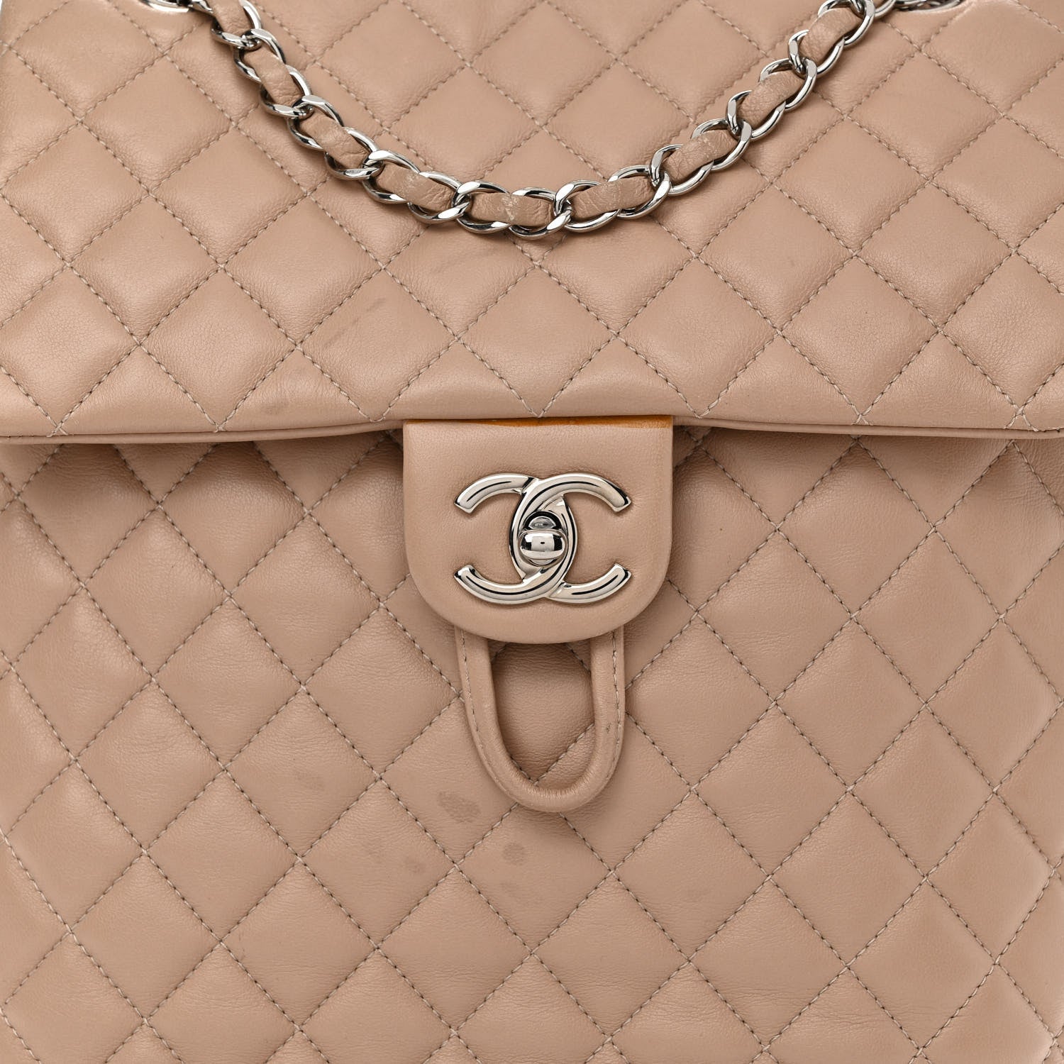 Chanel Lambskin Quilted Large Urban Spirit Backpack Beige 8 of 15