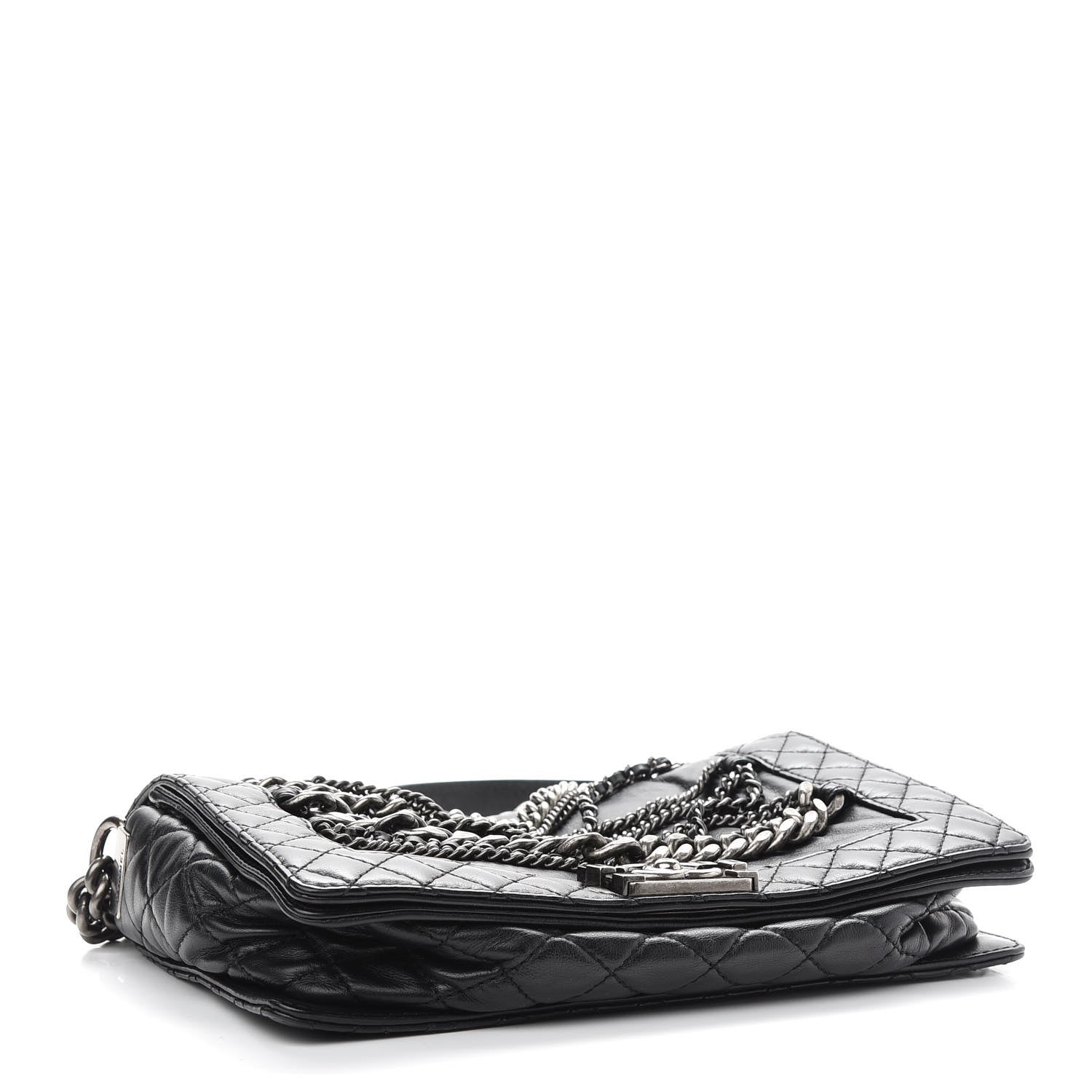 Chanel Calfskin Enchained New Medium Boy Flap Black 4 of 9