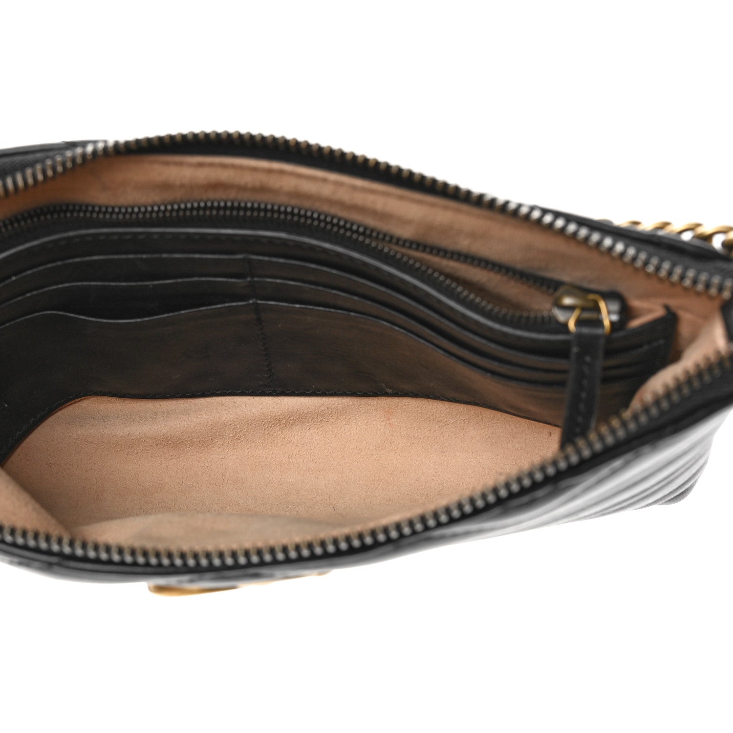 Gucci Calfskin Matelasse Mini GG Marmont Chain Bag Black 5 of 10