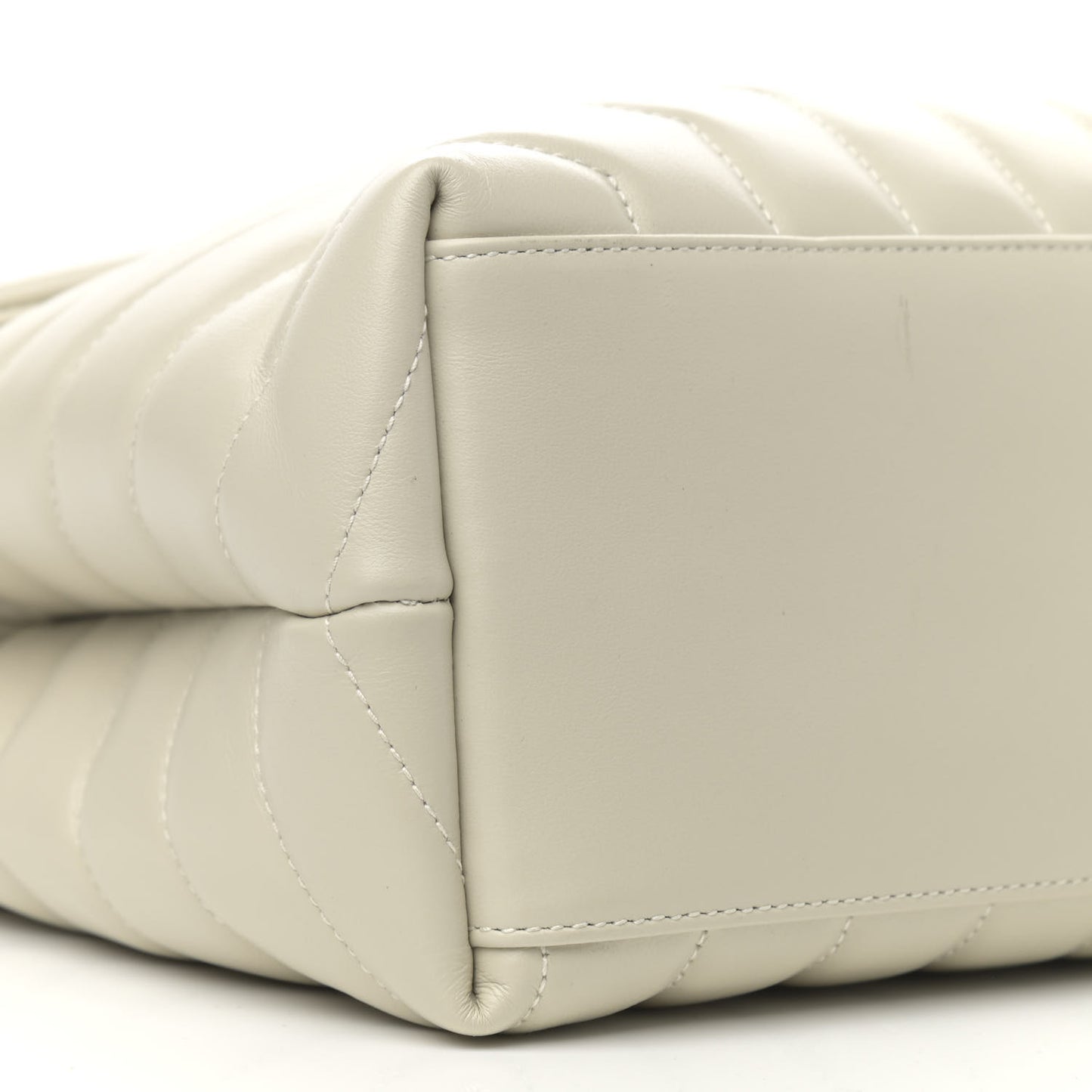 Calfskin Y Quilted Monogram Medium Loulou Chain Satchel Crema Soft