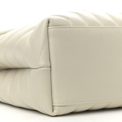 Saint Laurent Calfskin Y Quilted Monogram Medium Loulou Chain Satchel Crema Soft 10 of 13