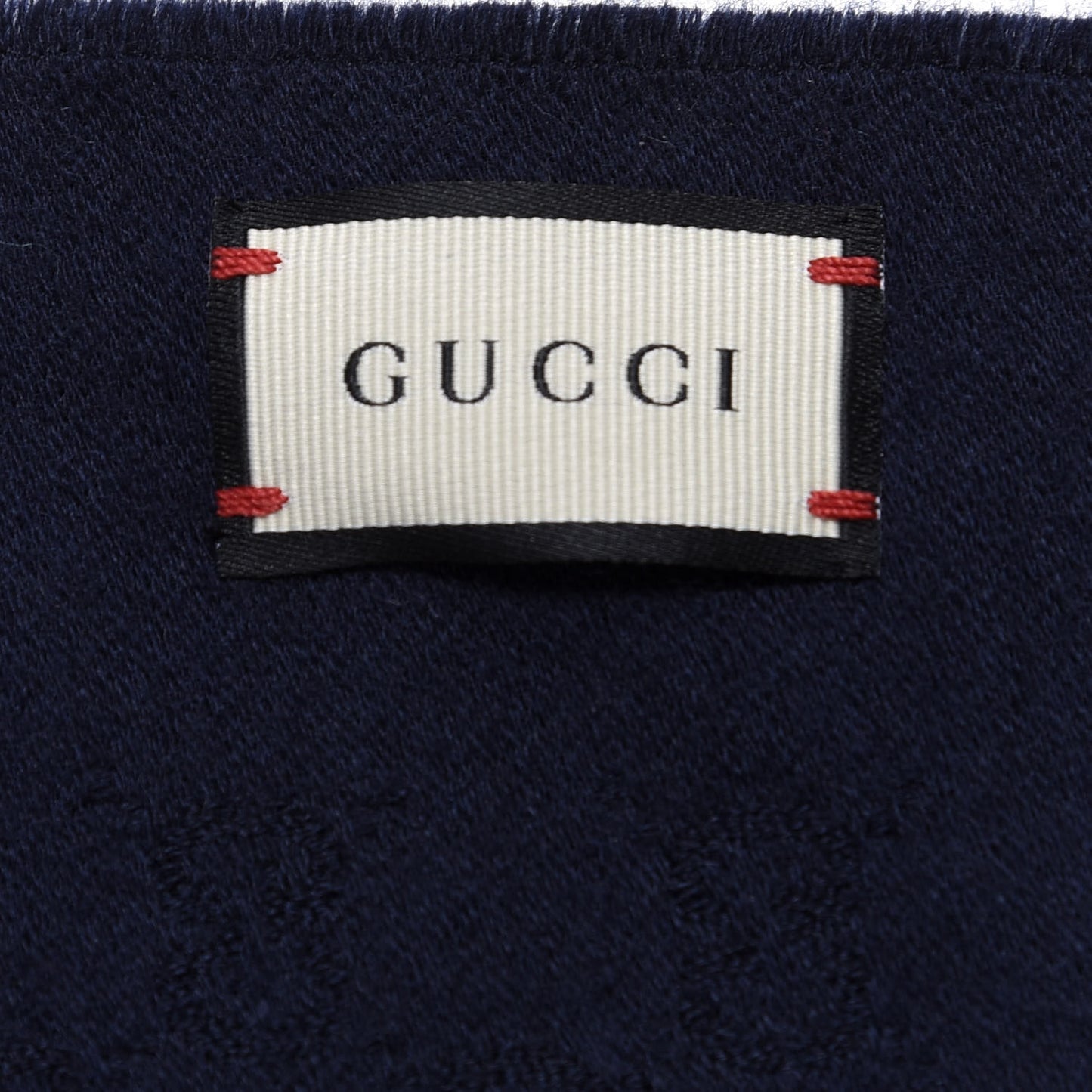 Cashmere GG Monogram Gem Lux Scarf Midnight Blue