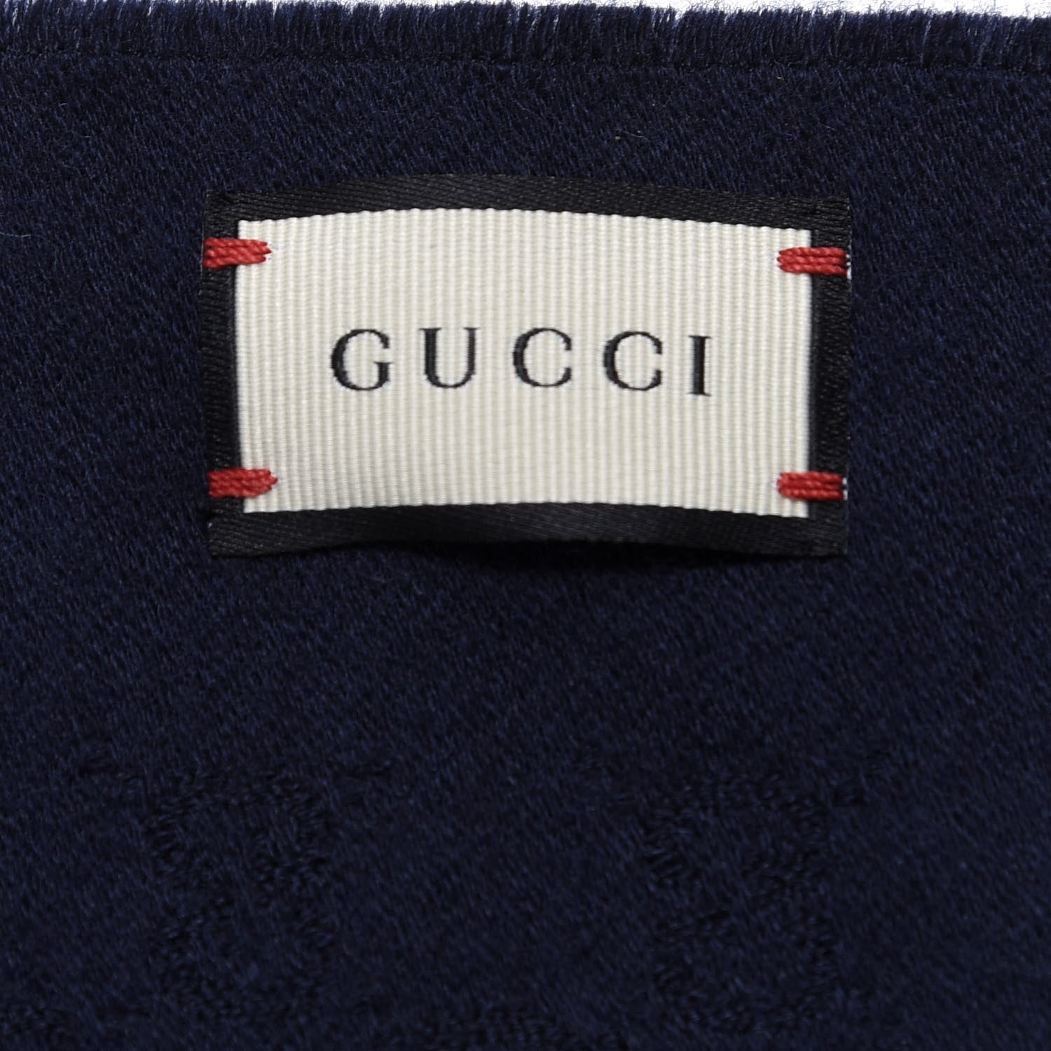 Gucci Cashmere GG Monogram Gem Lux Scarf Midnight Blue 3 of 4