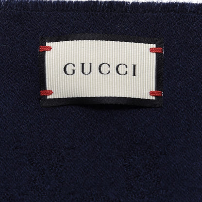 Gucci Cashmere GG Monogram Gem Lux Scarf Midnight Blue 3 of 4