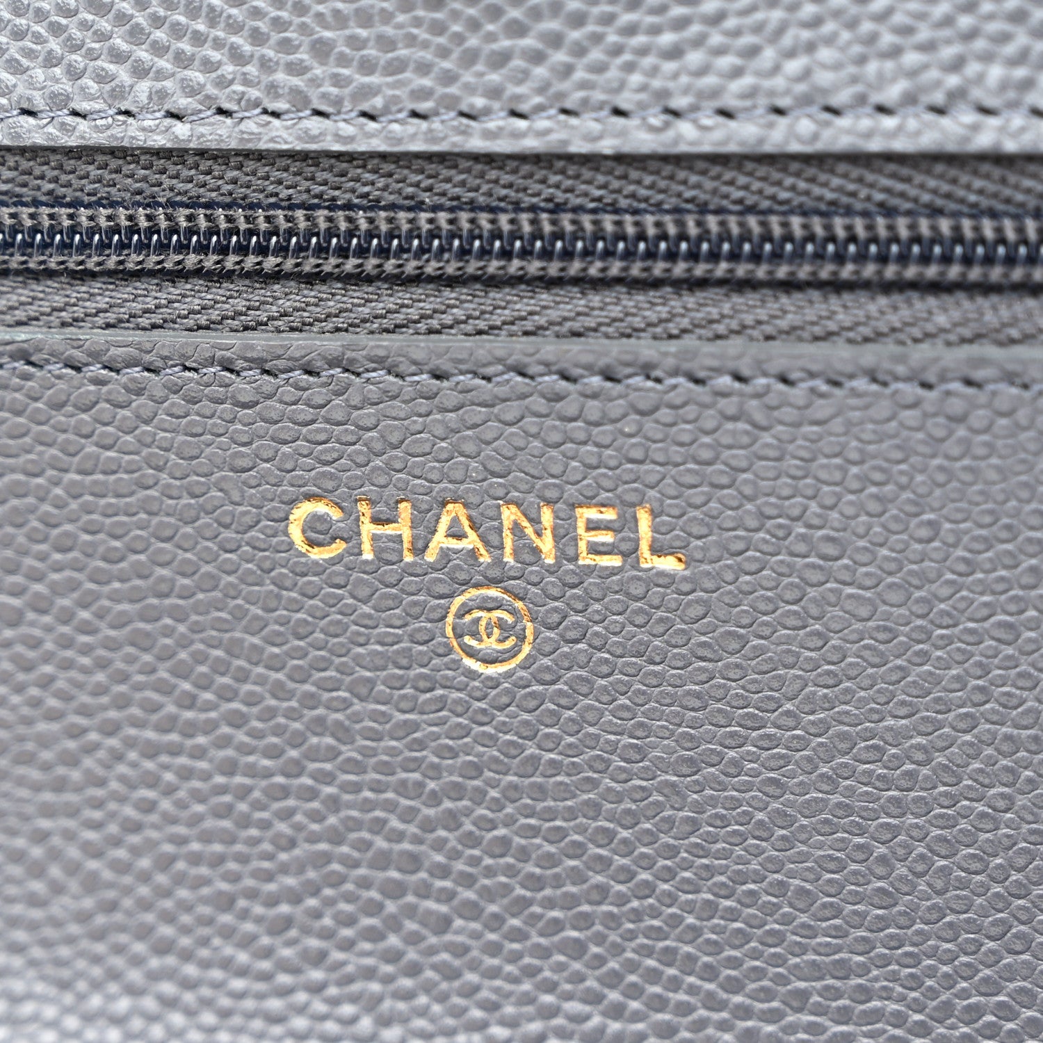 Chanel Caviar Quilted Wallet on Chain WOC Grey 4 of 10