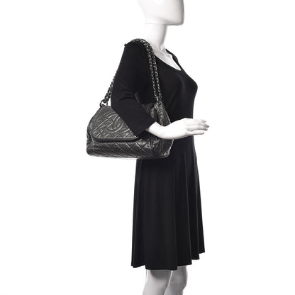 Chanel Metallic Caviar Quilted Timeless Accordion Flap Dark Silver 2 of 12