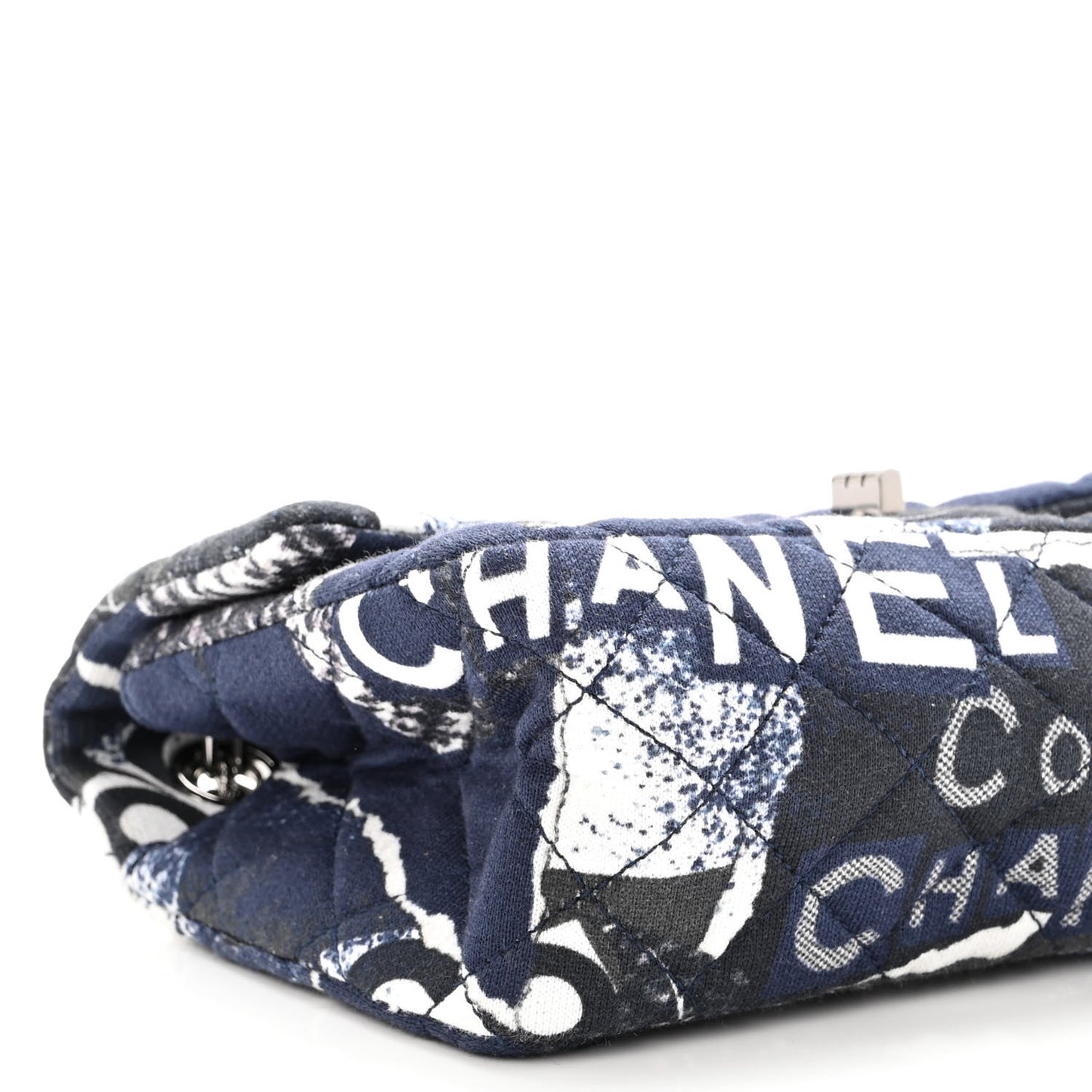Jersey Quilted Graffiti Reissue Mini Flap Navy Blue