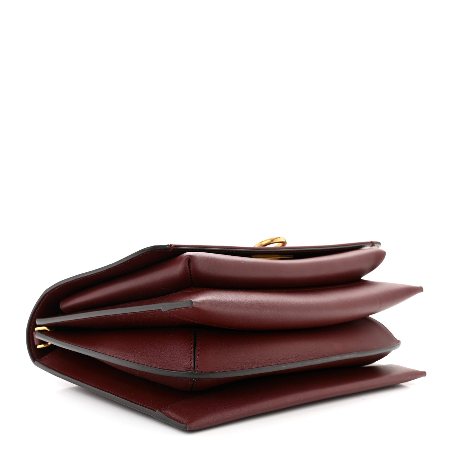 Calfskin Trifolio Flap Bag Burgundy