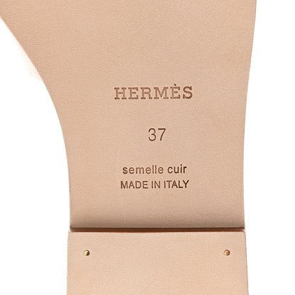 Hermes Suede Goatskin Oran Sandals 37 Rose Porcelaine 8 of 9