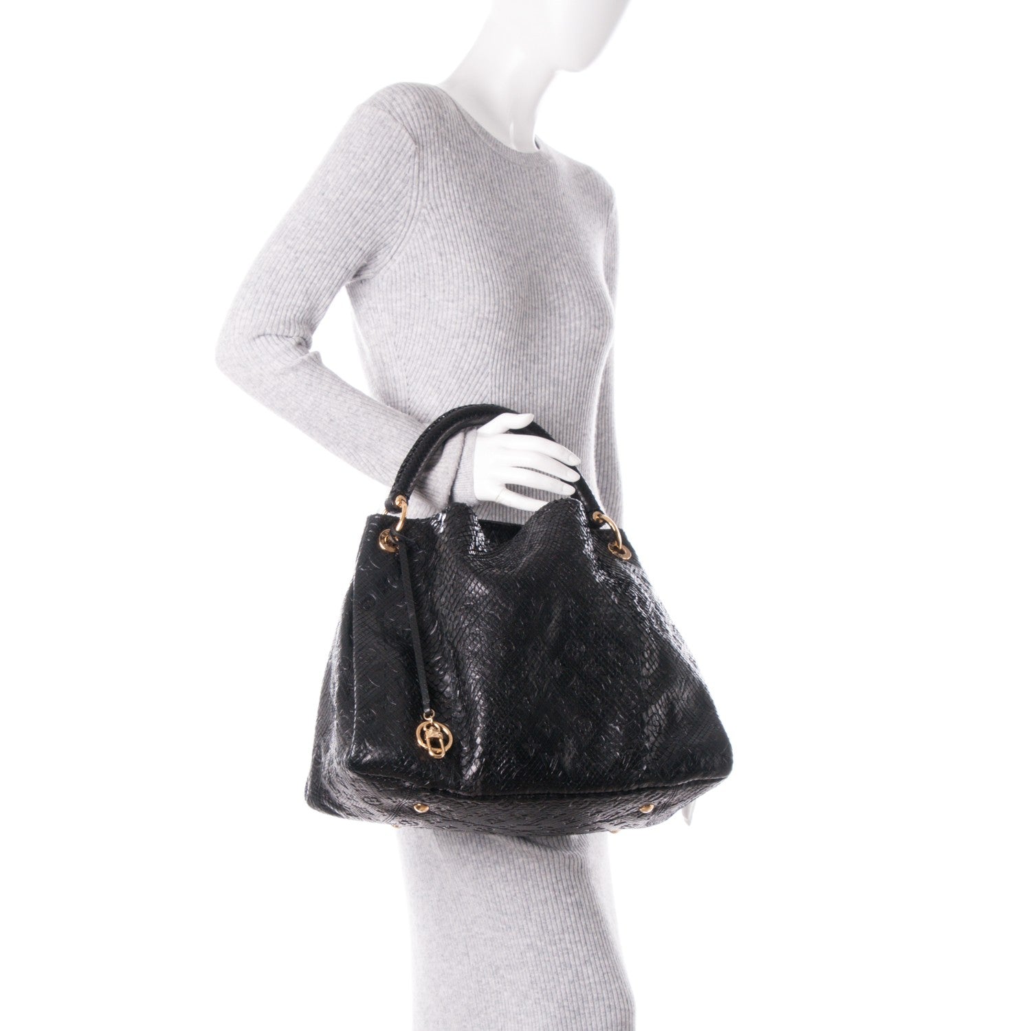 Louis Vuitton Snakeskin Embossed Monogram Artsy MM Black 2 of 7