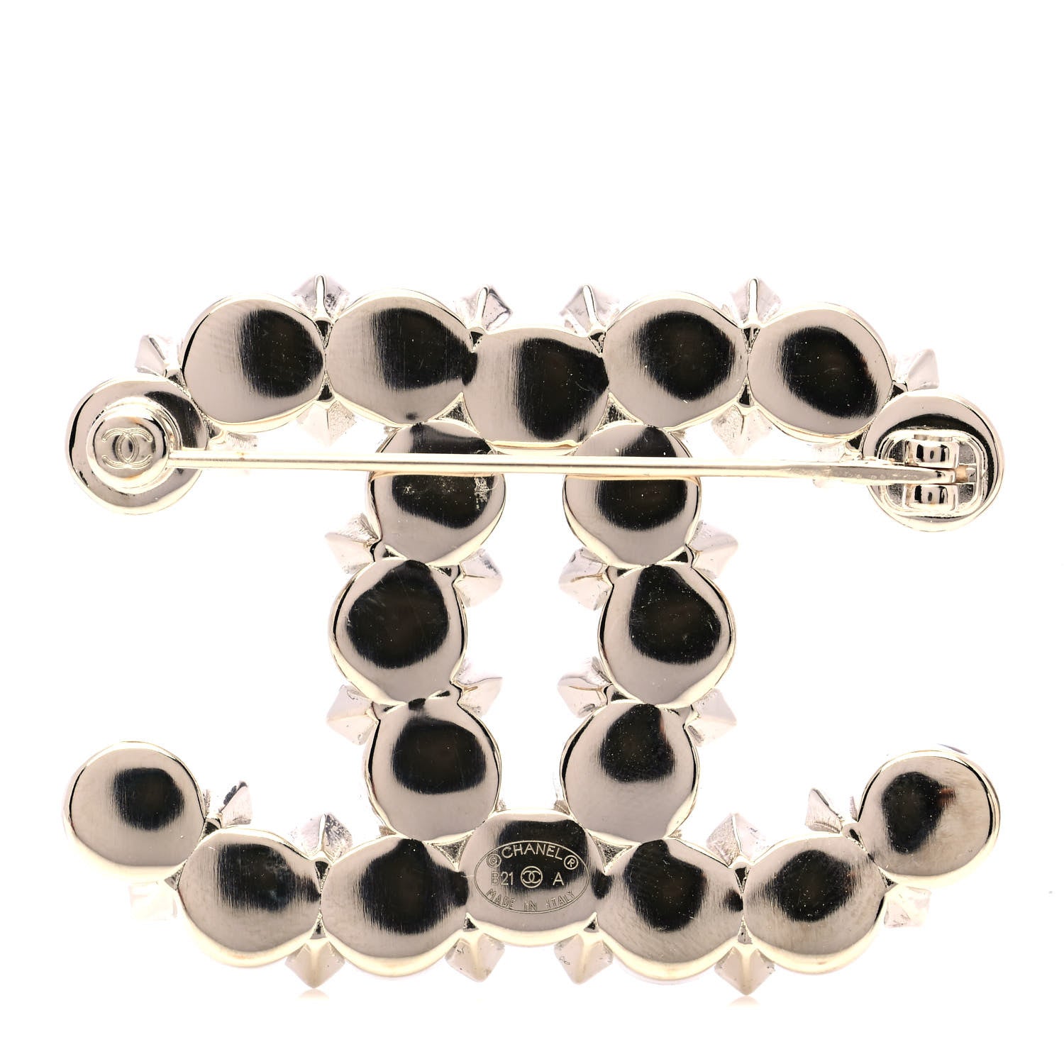 Chanel Crystal Pearl CC Brooch Gold 3 of 5