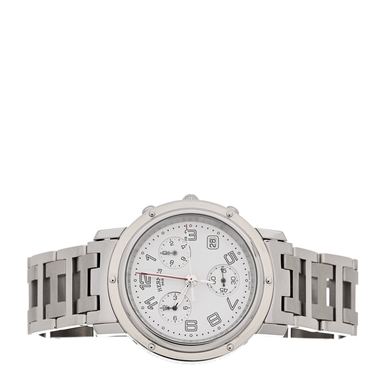 Hermes Stainless Steel 38mm Clipper Chronograph Quartz Watch 2 of 4