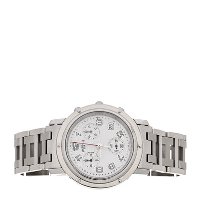 Hermes Stainless Steel 38mm Clipper Chronograph Quartz Watch 2 of 4