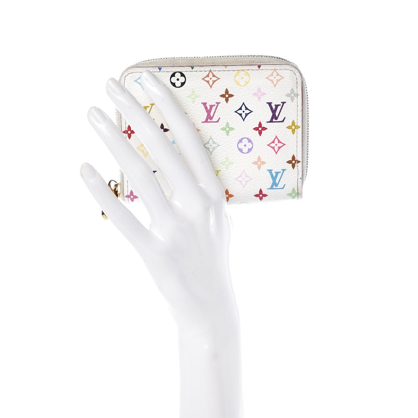 Monogram Multicolor Zippy Coin Purse Wallet White Litchi