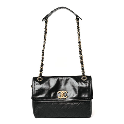 Chanel Glazed Calfskin Quilted Flap Bag Black 1 of 10