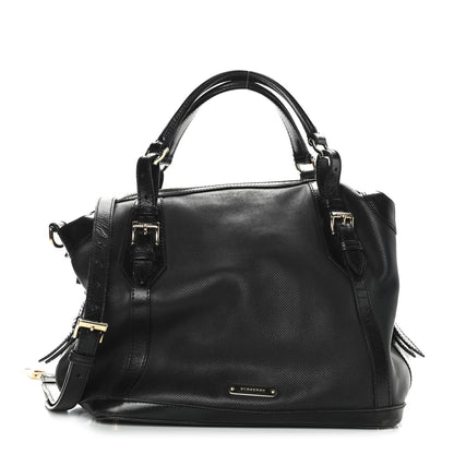 Burberry Calfskin Perforated Ellers Satchel Black 1 of 12