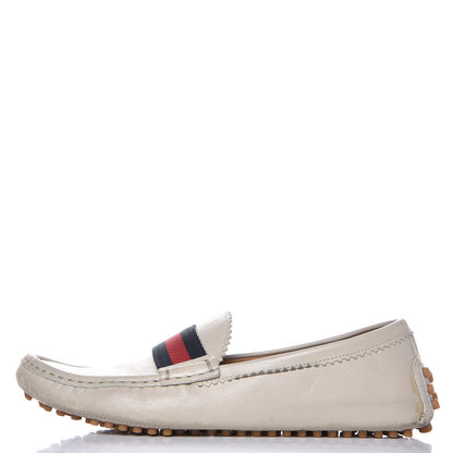 Gucci Calfskin Web Driver Loafers 38.5 Mystic White 1 of 18