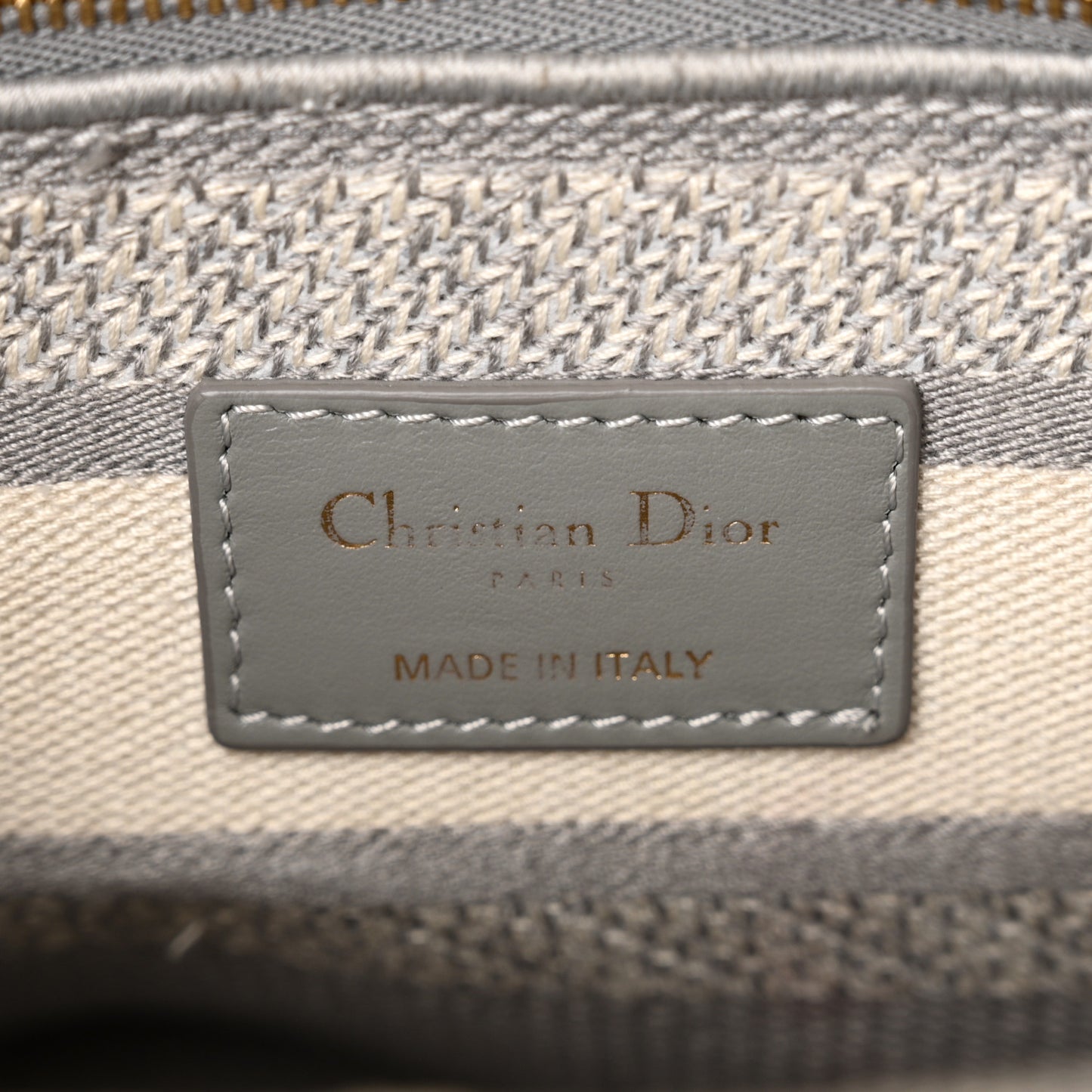 Canvas Toile De Jouy Reverse Embroidered Medium Lady D-Lite Gray