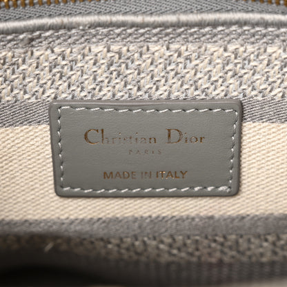 Christian Dior Canvas Toile De Jouy Reverse Embroidered Medium Lady D-Lite Gray 7 of 11