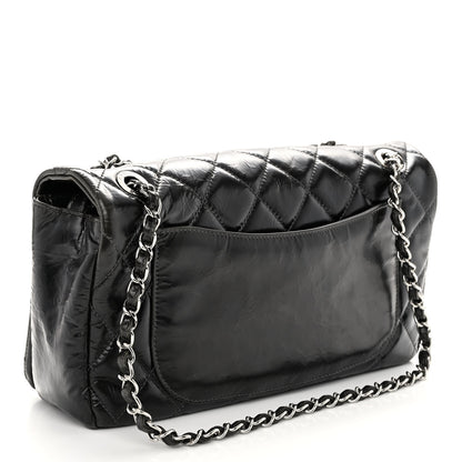 Chanel Glazed Calfskin Quilted CC Single Flap Black 3 of 10