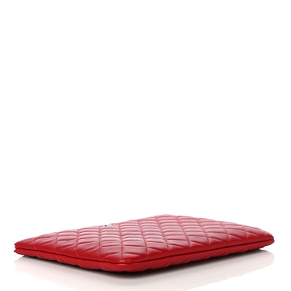 Chanel Lambskin Quilted Medium Cosmetic Case Red 4 of 11