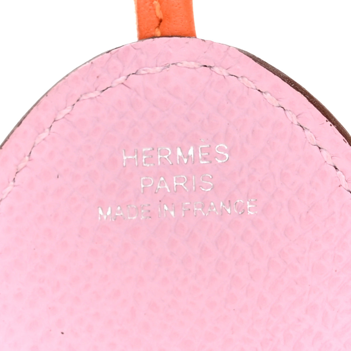 Hermes Epsom Swift Pouple Bag Charm Mauve Sylvestre Feu White 3 of 5