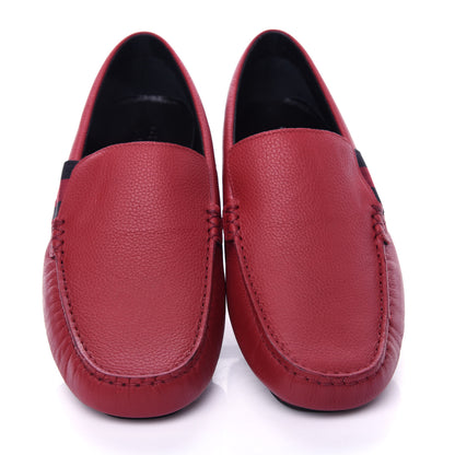 Gucci Calfskin Web Mens Driver Loafers 6.5 Red 5 of 11