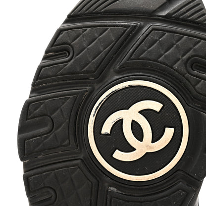 Chanel Mesh Suede Grained Calfskin Womens CC Sneakers 41 Black White 9 of 14