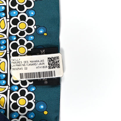 Hermes Silk Parures Des Maharajas Twilly Marine Cannard Jaune 3 of 4