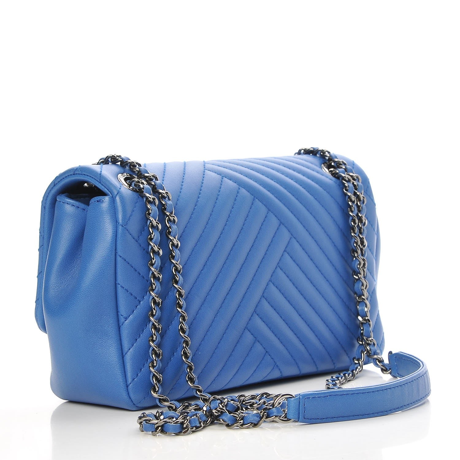 Chanel Lambskin Quilted Small CC Crossing Flap Blue 3 of 9