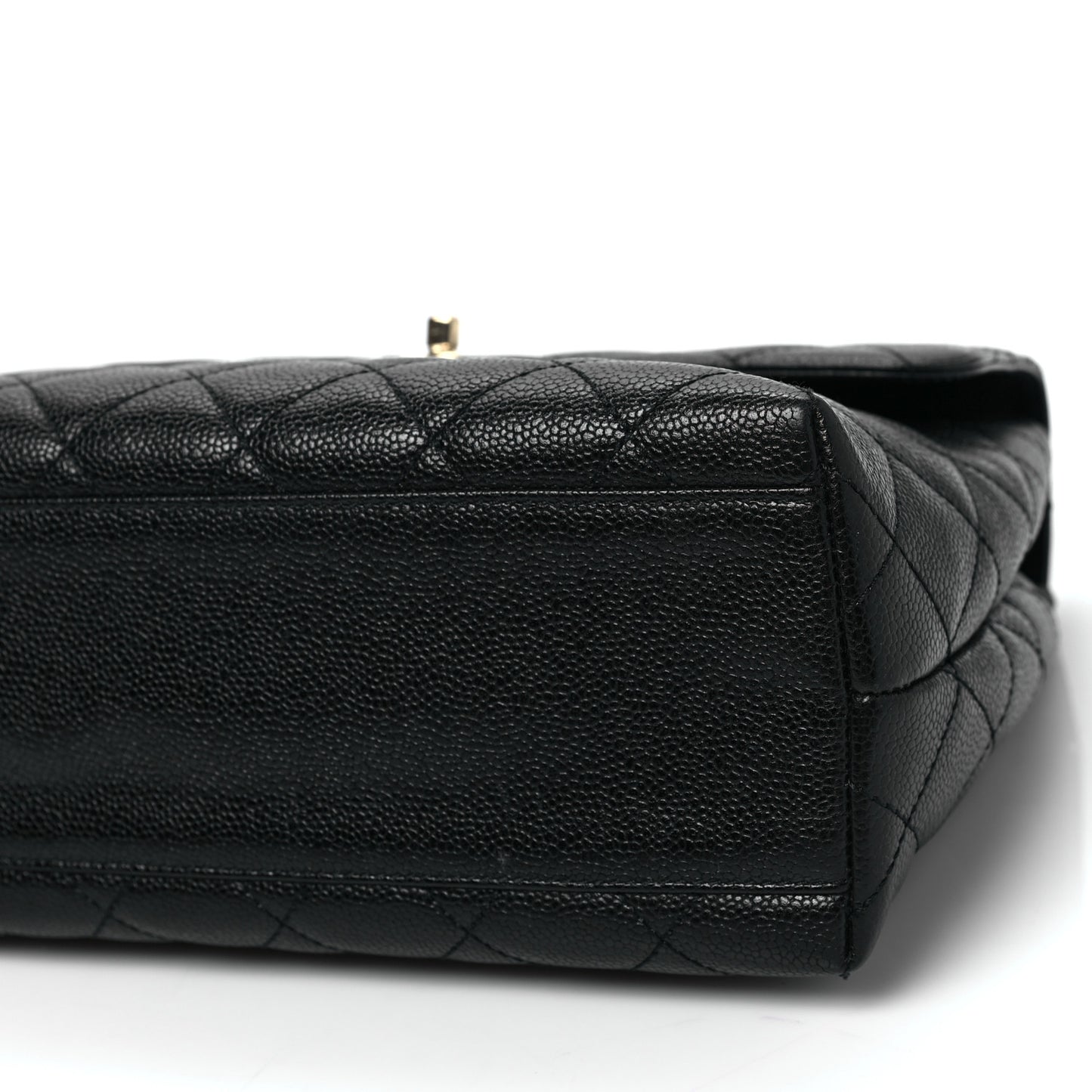 Caviar Quilted Jumbo Kelly Flap Black