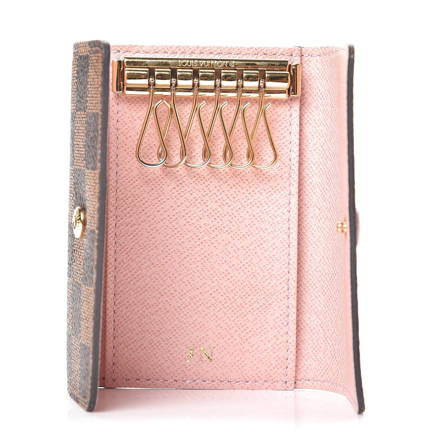 Damier Ebene Multicles 6 Key Holder Rose Ballerine