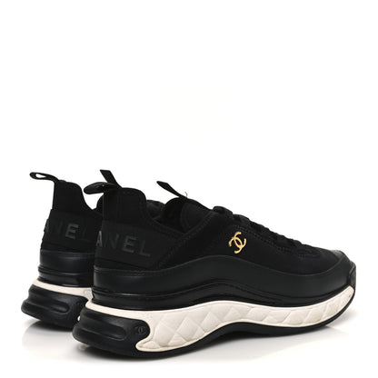 Chanel Velvet Calfskin Mixed Fibers CC Sneakers 39 Black 5 of 9