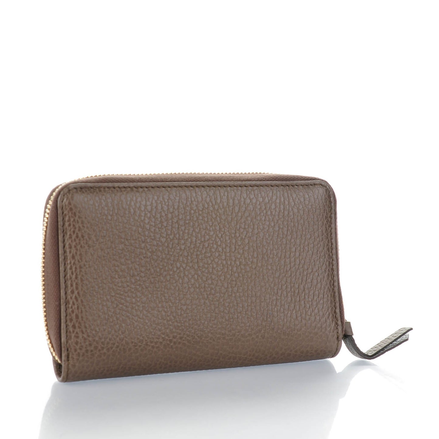 Dollar Calfskin Bi-Color Medium Swing Zip Around Wallet Grey Field Soft Pink