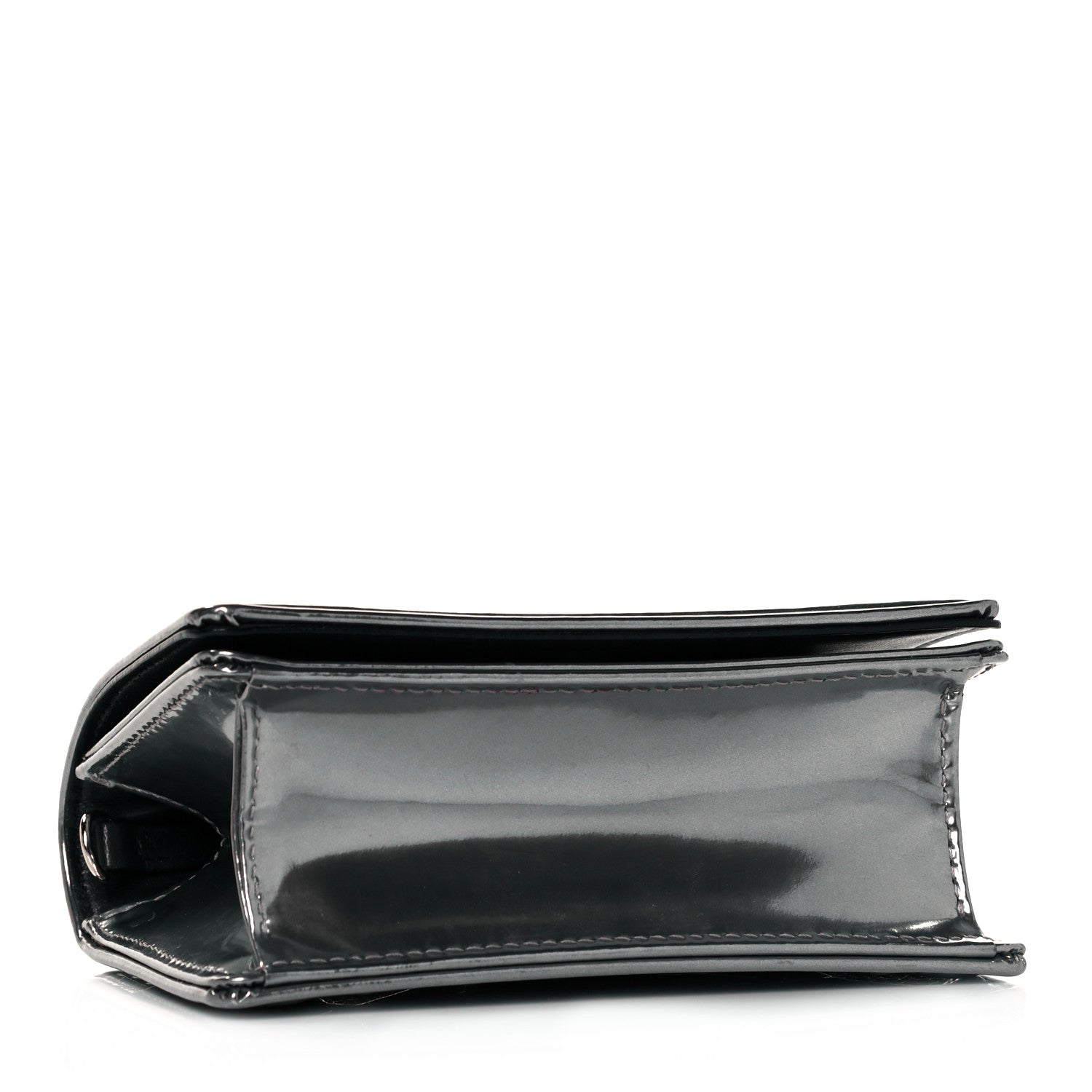 Christian Dior Metallic Patent Micro-Cannage Baby Diorama Flap Bag Silver 4 of 8