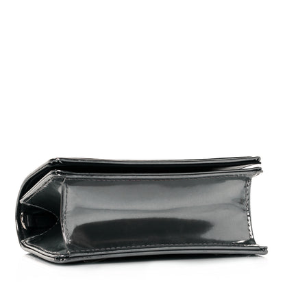 Christian Dior Metallic Patent Micro-Cannage Baby Diorama Flap Bag Silver 4 of 8
