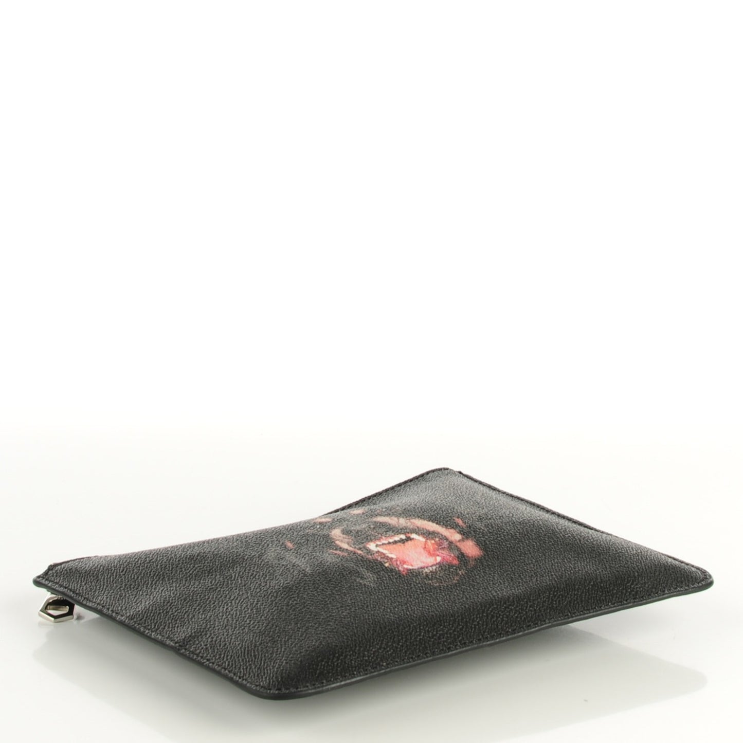 Textured Coated Canvas Rottweiler Print Small Cosmetic Pouch Black
