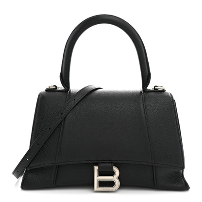 Balenciaga Grained Calfskin Small Hourglass Top Handle Bag Black 1 of 15