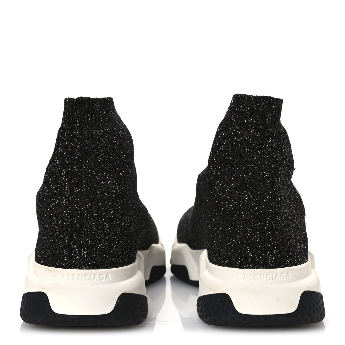 Metallic Knit Womens Speed Sneakers 41 Black Gold
