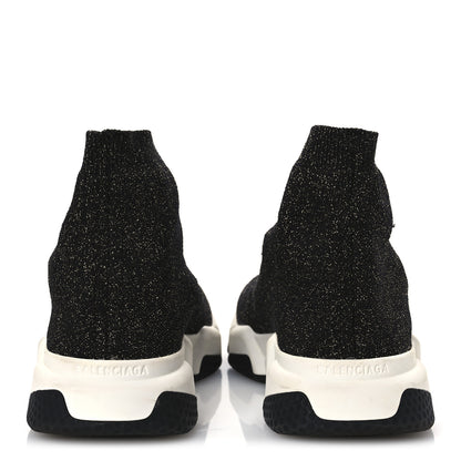 Balenciaga Metallic Knit Womens Speed Sneakers 41 Black Gold 6 of 11